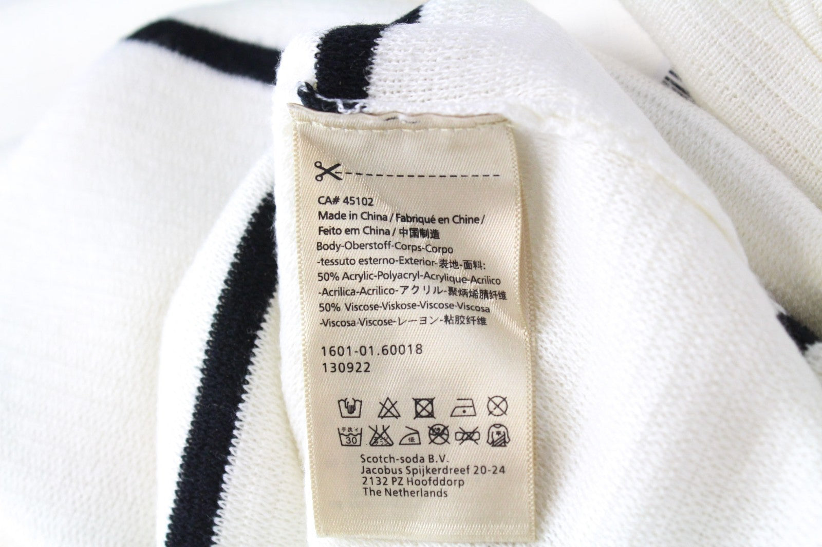 SCOTCH & SODA Ams Couture Men Jumper L Off-White Tight-Knitted Striped Sweater