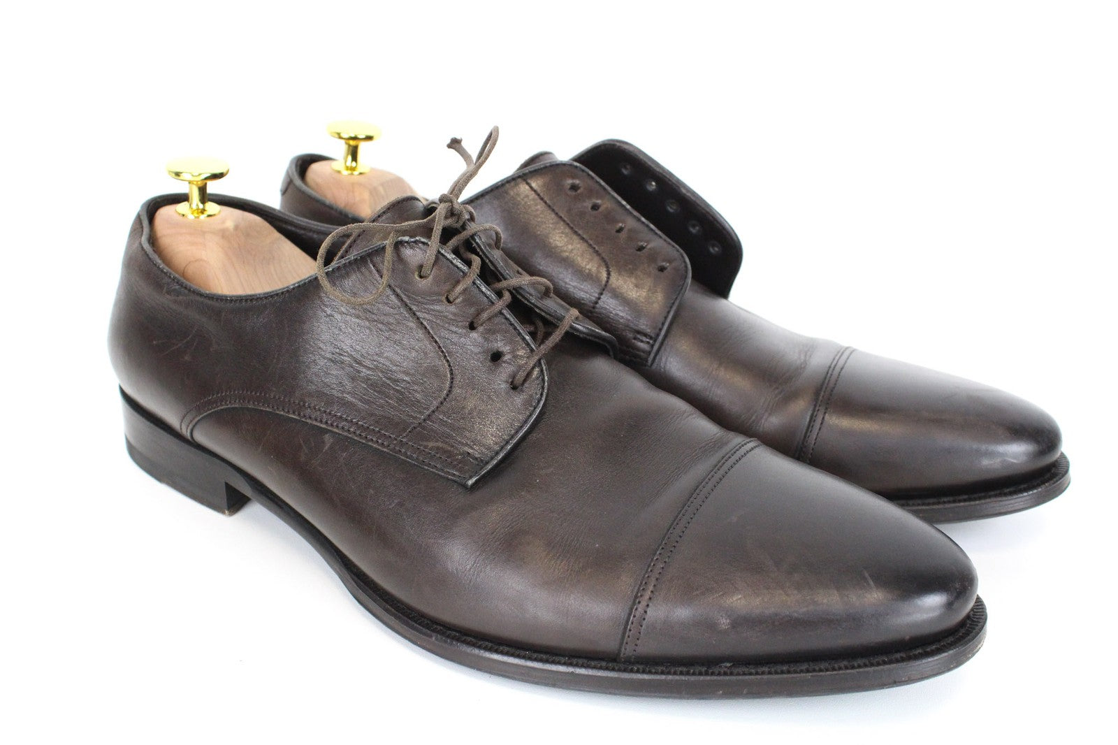 SUITSUPPLY Men Formal Shoes EU44 Brown Genuine Leather Laced Low-Top Classic