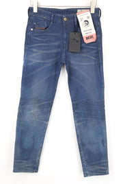 DIESEL D-Rifty 0870I Women Jeans W26/L32 Blue Stretch Slim Fit Low Waist Zipped