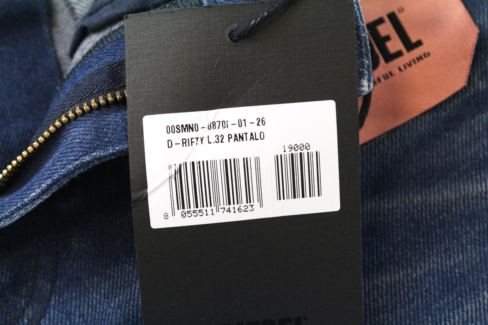 DIESEL D-Rifty 0870I Women Jeans W26/L32 Blue Stretch Slim Fit Low Waist Zipped