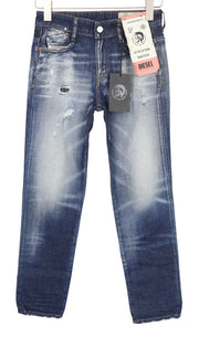 DIESEL D-Rifty 0092I Women Jeans W23/L30 Low Rise Distressed Girls Blue Slim