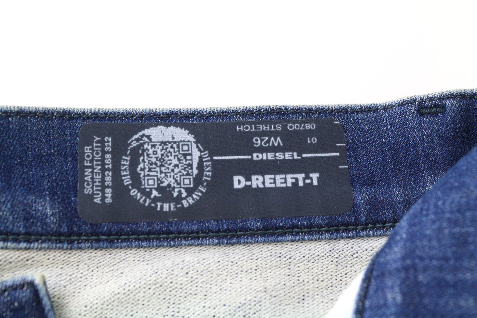 DIESEL D-Reeft-T 0870Q Men Jeans W26 Blue Jogg Sweat Stretch Super Skinny Boys
