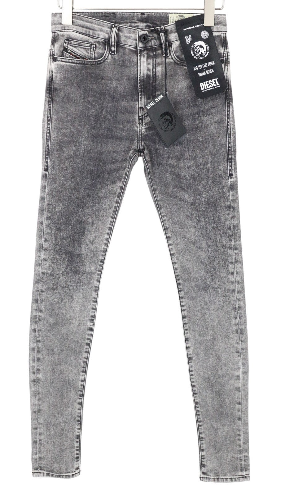 DIESEL D-Amny 069FJ Men Jeans W26/L32 Mid Grey Stretch Skinny Fit Boys Zip-Fly