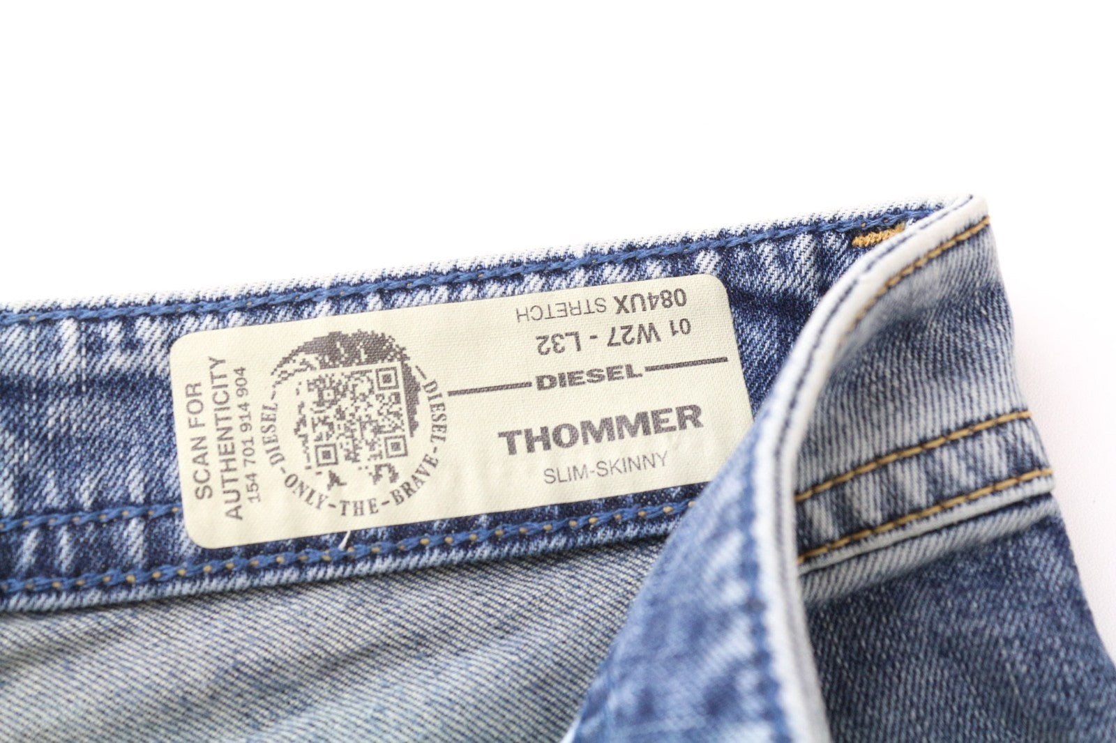 DIESEL Thommer 084UX Men Jeans W27/L32 Mid Blue Stretch Slim Skinny Boys Zipped