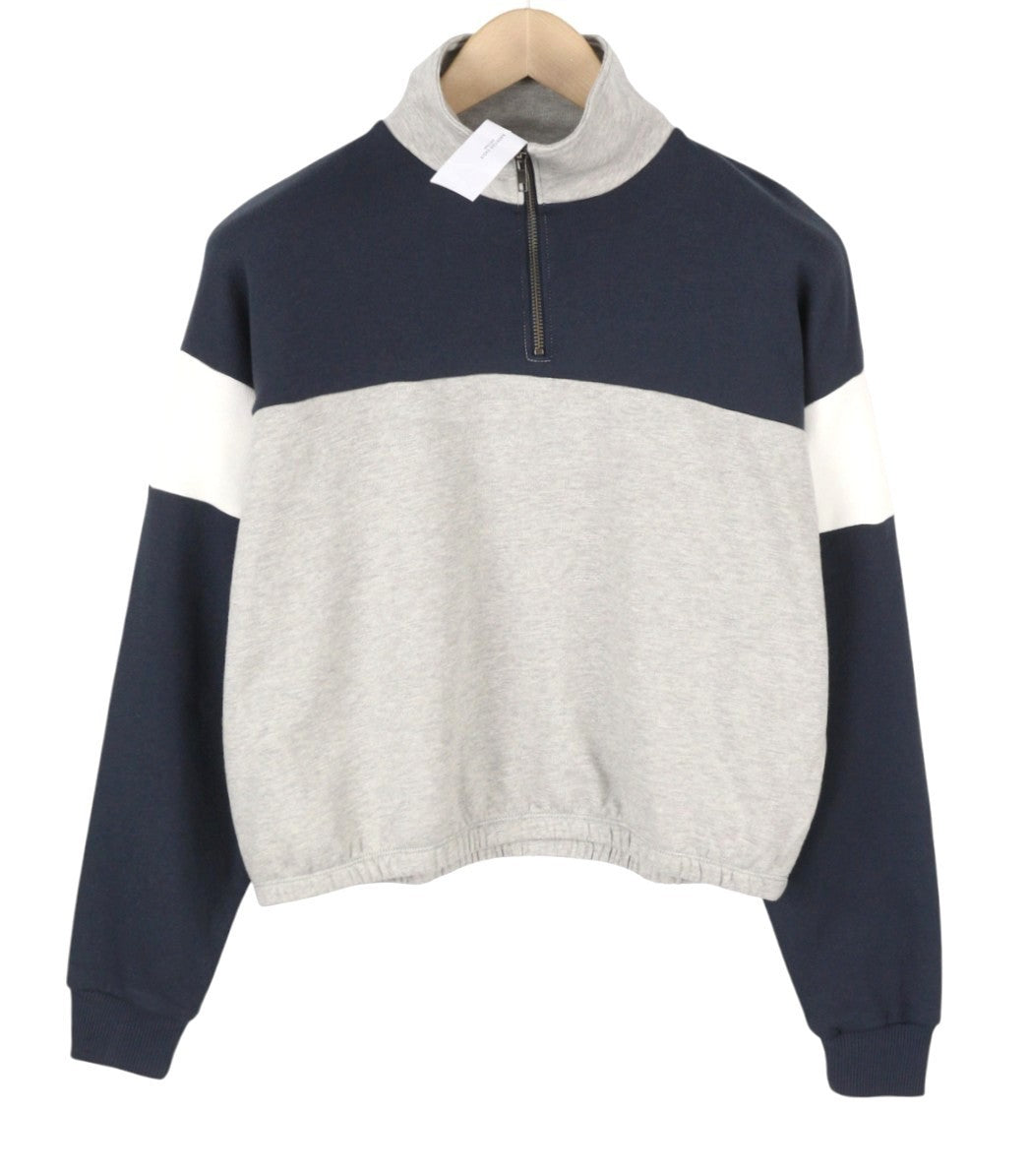 AMERICAN EAGLE OUTFITTERS Women Sweatshirt M Melange Half Zip Oversized Top