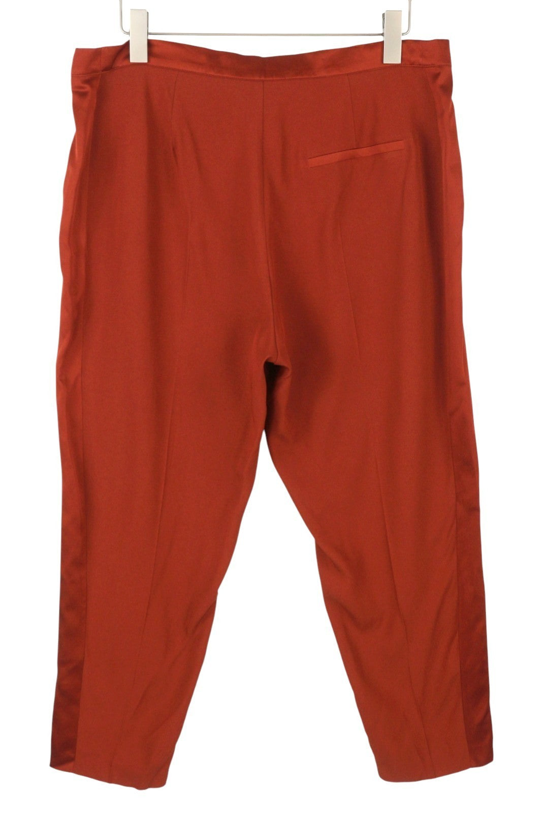 MARINA RINALDI Women Trousers EU48 Brick Red Thin Zip Fly Cropped Classic