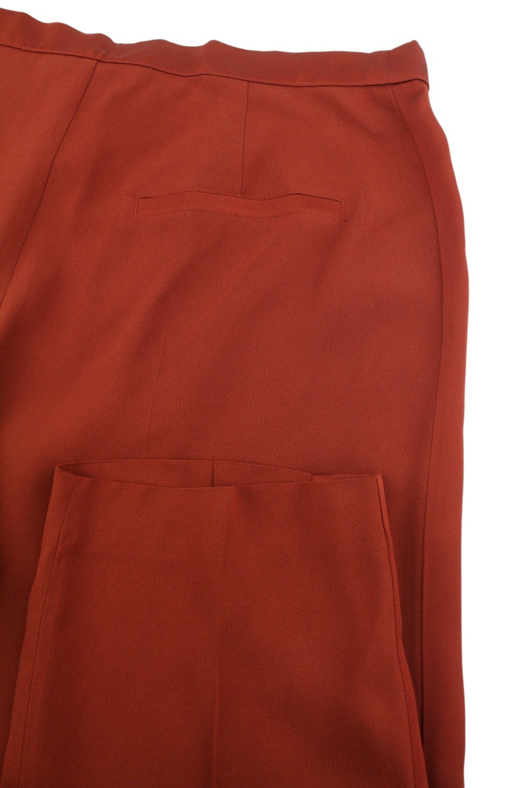 MARINA RINALDI Women Trousers EU48 Brick Red Thin Zip Fly Cropped Classic