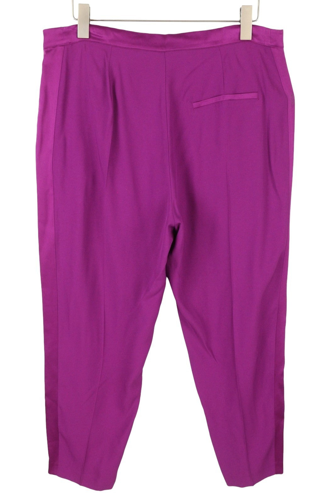 MARINA RINALDI Women Trousers EU48 Purple Thin Zip Fly Cropped Classic