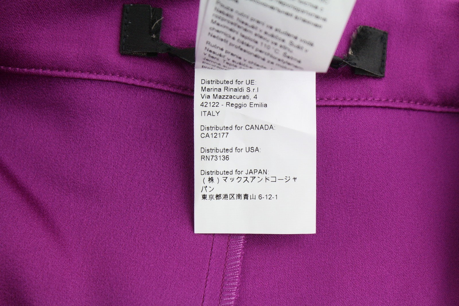 MARINA RINALDI Women Trousers EU48 Purple Thin Zip Fly Cropped Classic