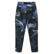 MAX&CO. Women Trousers EU34 Blue Pattern High Waist Pleated Tapered