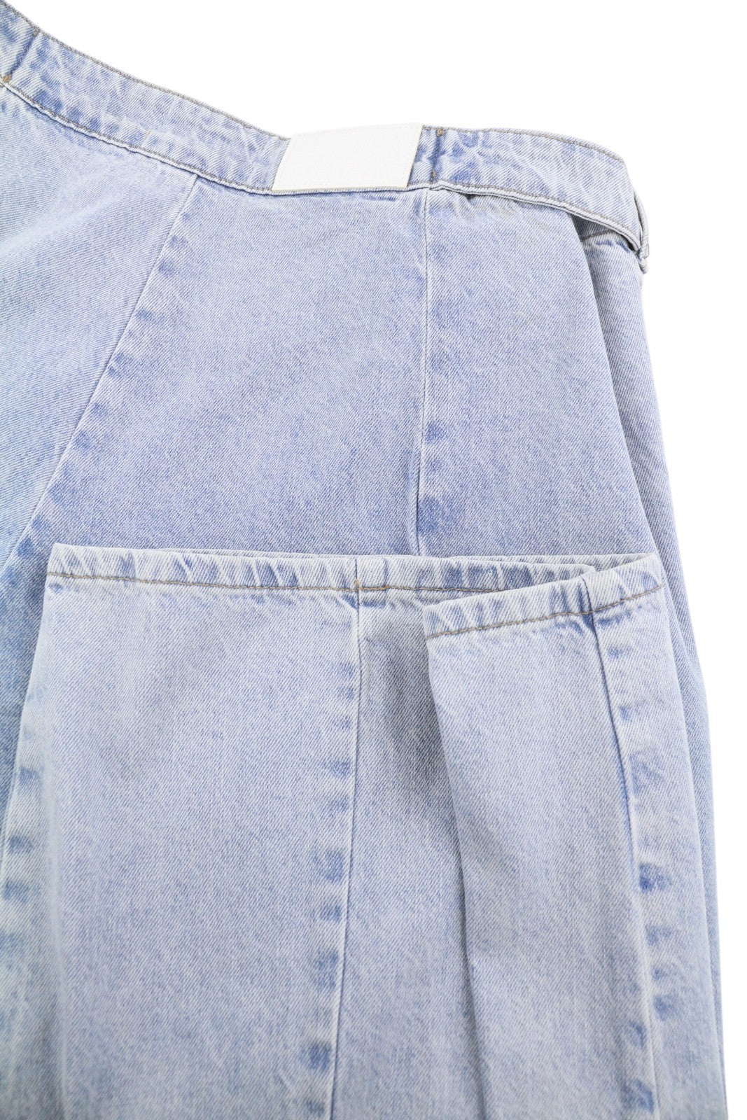 DESIGUAL Denim Marte Women Jeans L W32 Blue Fade Wide Leg Side Pleats