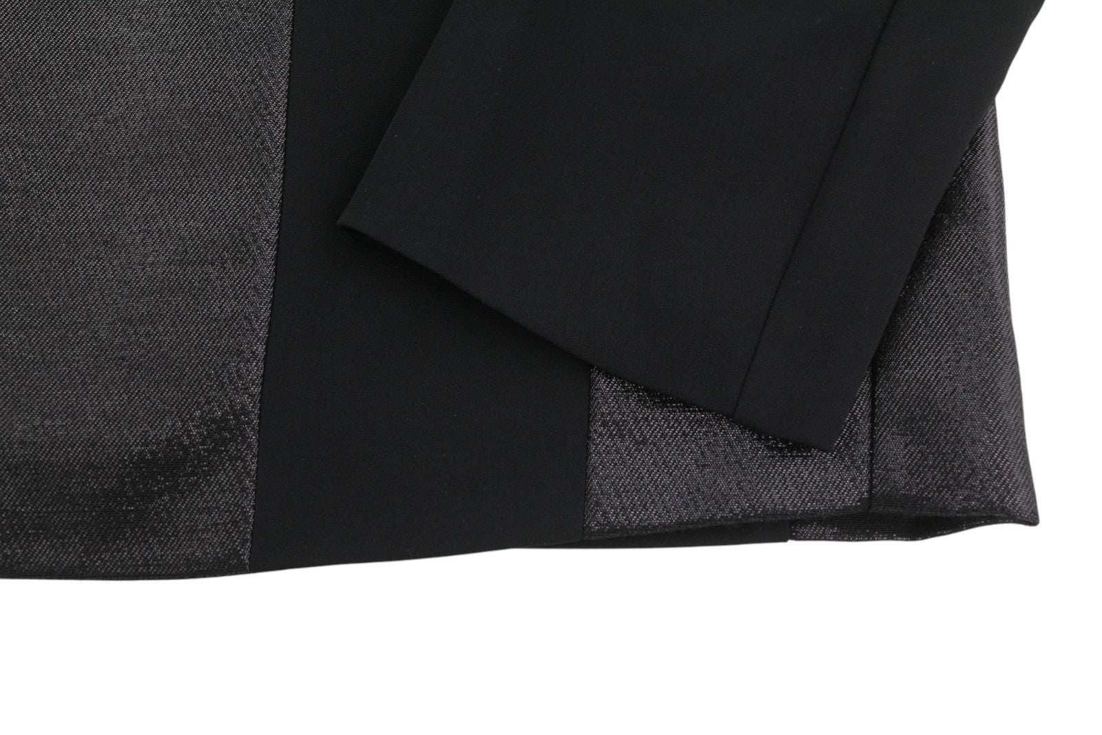 MARINA RINALDI Women Dress EU46 Black Wool Blend V-Neck 3/4 Sleeve Knee Length
