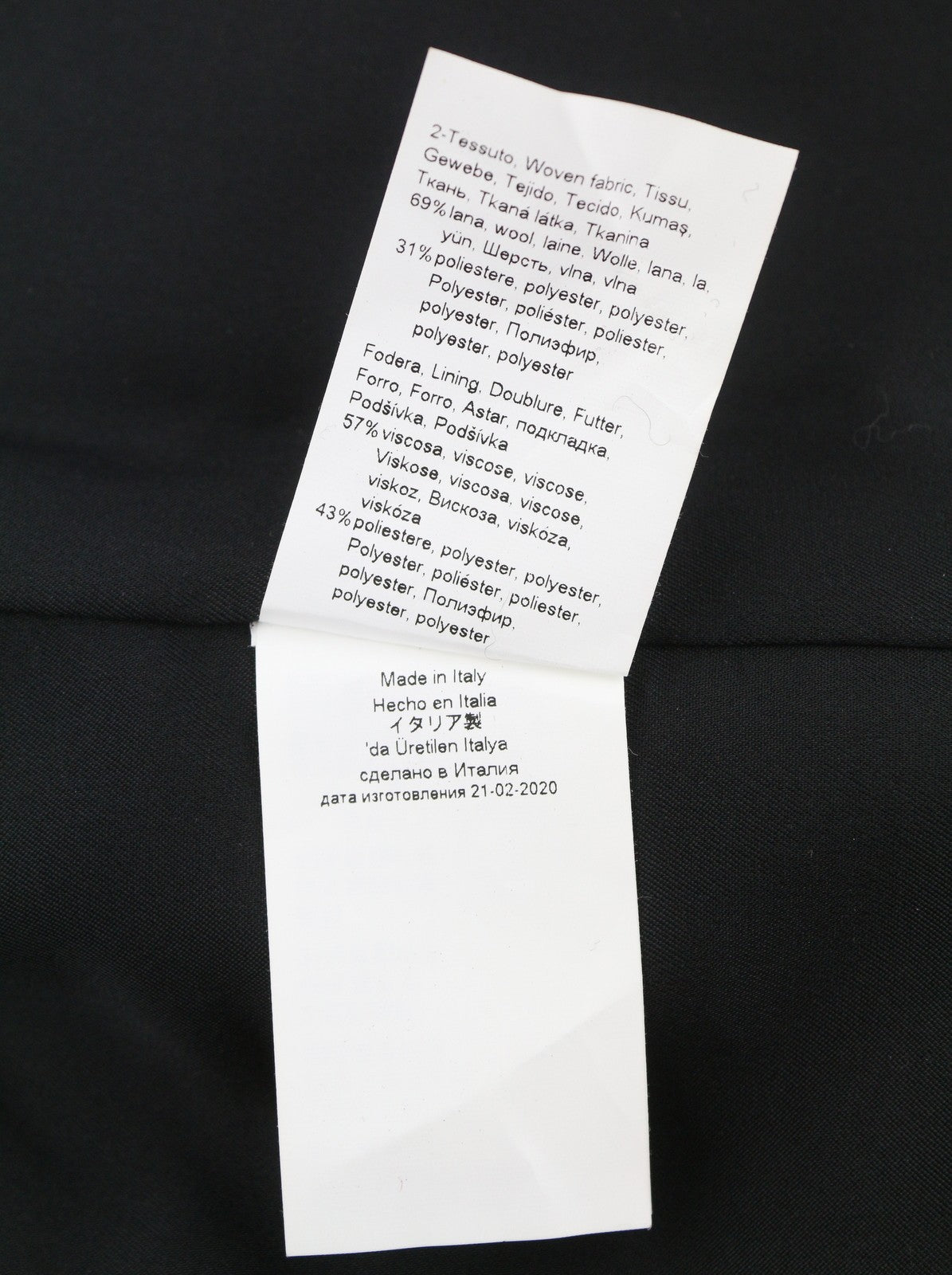MARINA RINALDI Women Dress EU46 Black Wool Blend V-Neck 3/4 Sleeve Knee Length