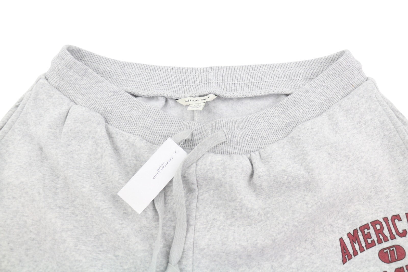 AMERICAN EAGLE OUTFITTERS Men Trousers L Grey Melange Drawstring Joggers