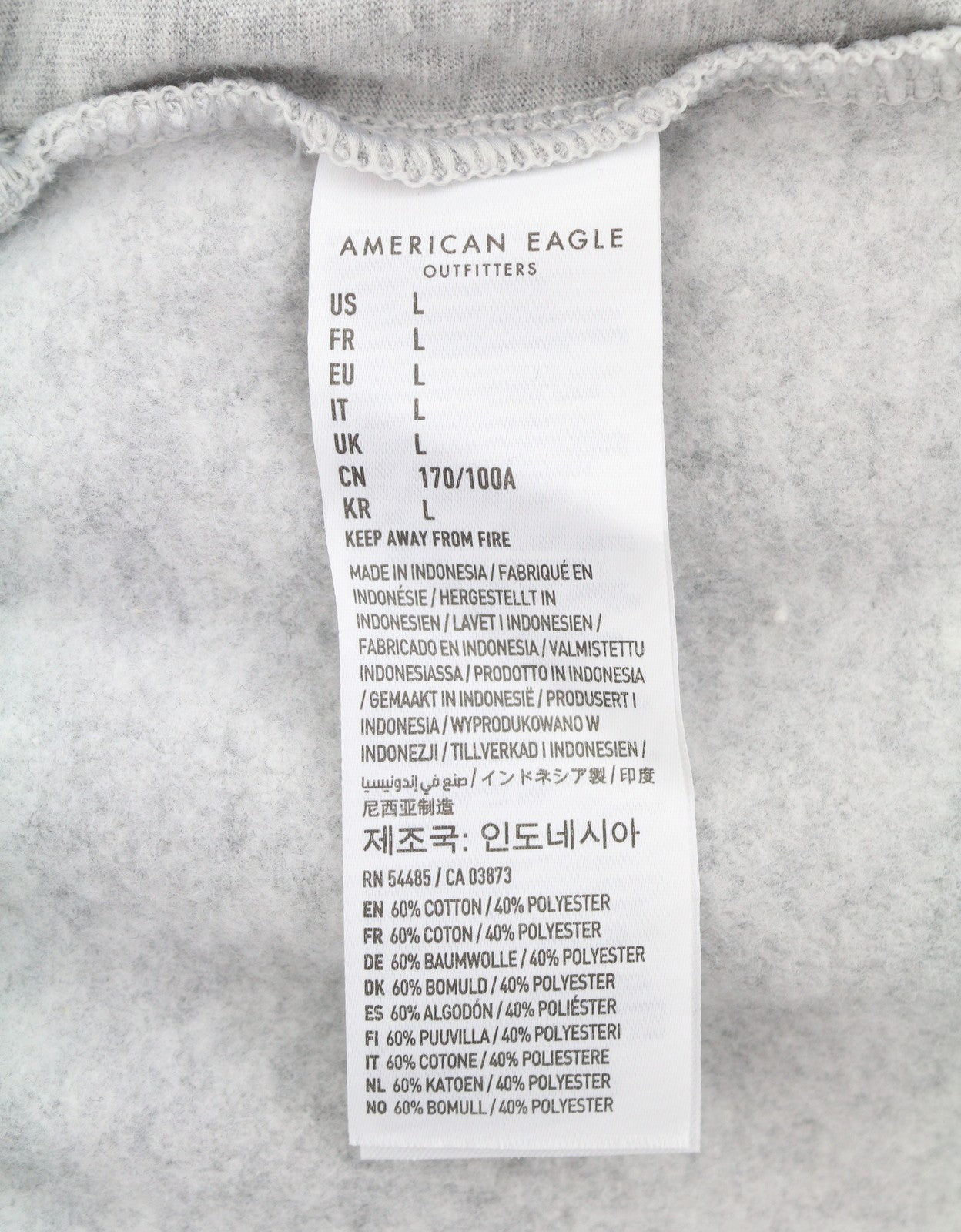 AMERICAN EAGLE OUTFITTERS Men Trousers L Grey Melange Drawstring Joggers