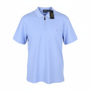RALPH LAUREN Men Polos XL Blue Custom Slim Fit Stretch Mesh Short Sleeved