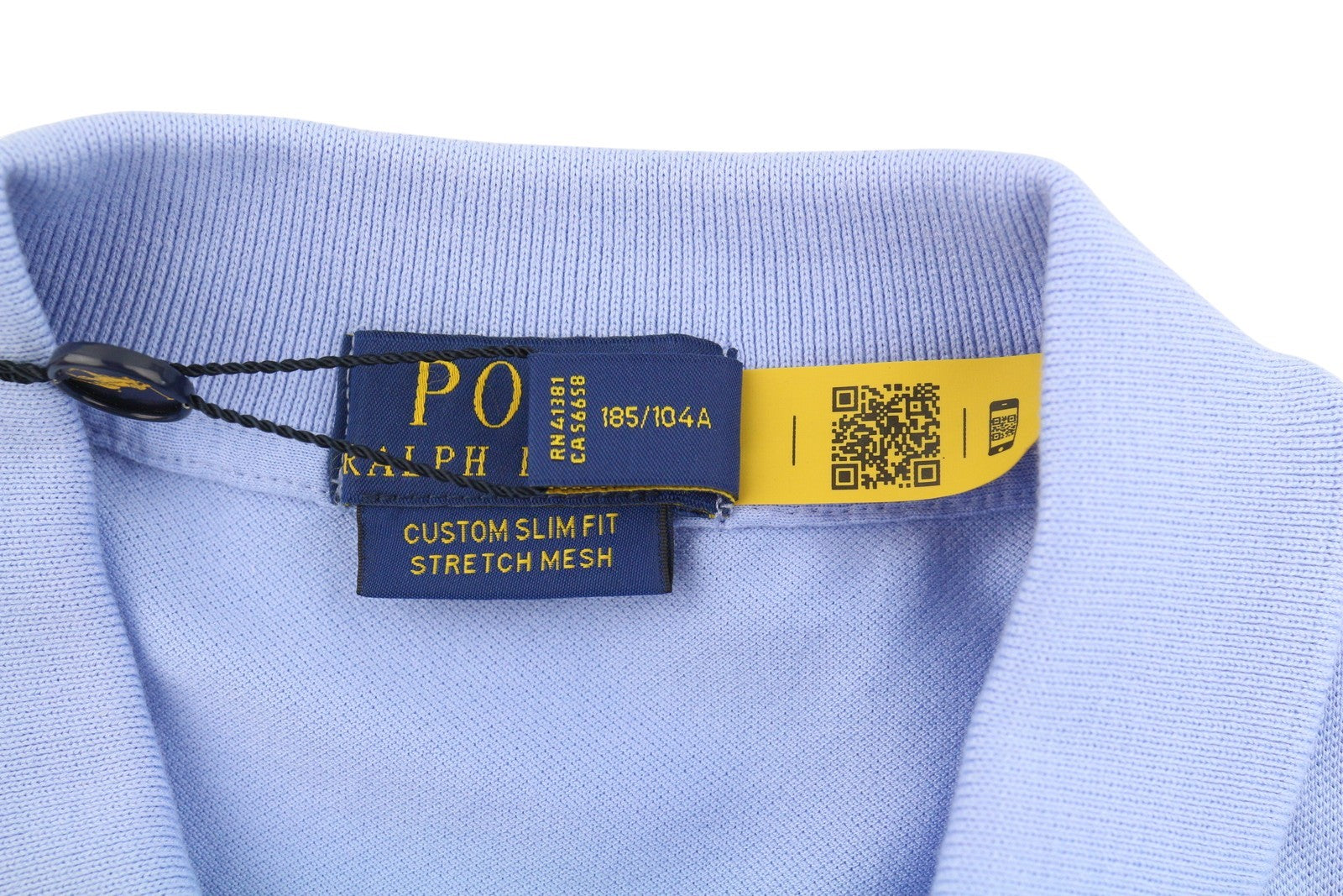 RALPH LAUREN Men Polos XL Blue Custom Slim Fit Stretch Mesh Short Sleeved