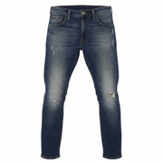 LEE Luke Men Jeans W31/L32 Blue Whiskers Faded Distress Slim Tapered