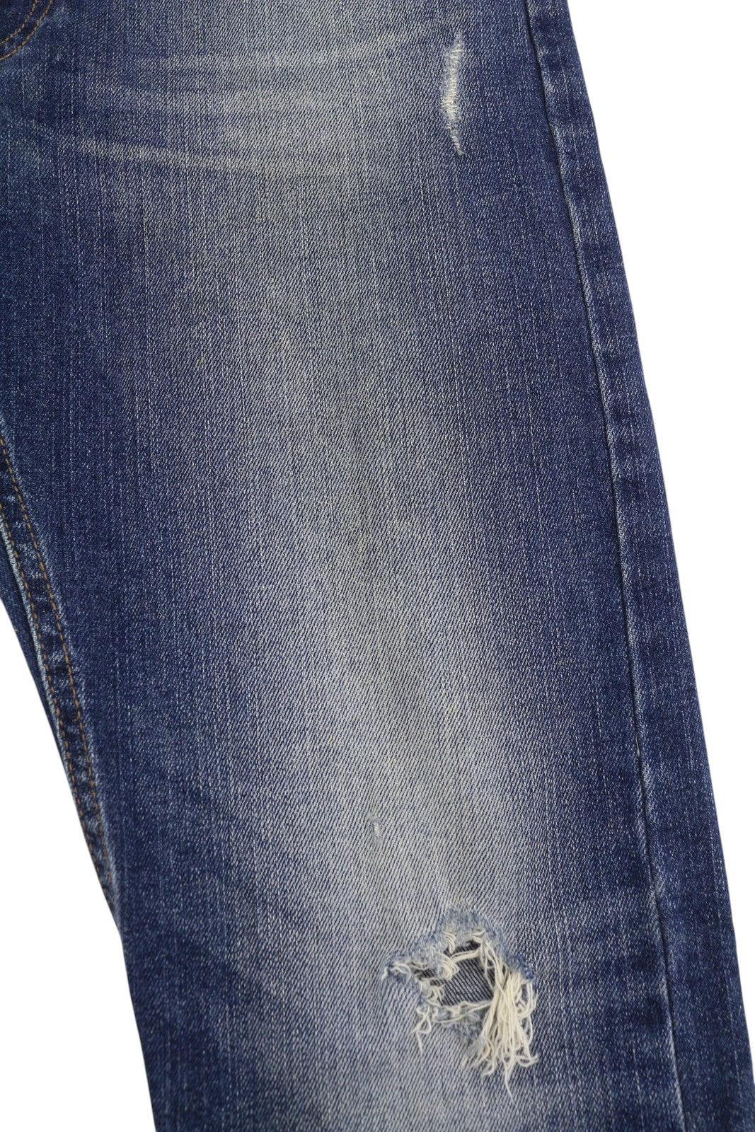 LEE Luke Men Jeans W31/L32 Blue Whiskers Faded Distress Slim Tapered