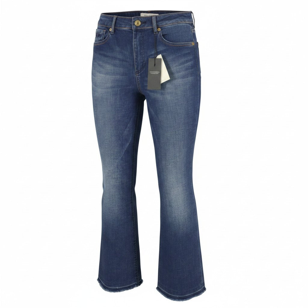 SCOTCH & SODA Women Jeans W30/L30 Blue Whiskers Faded Cropped Flared Fit