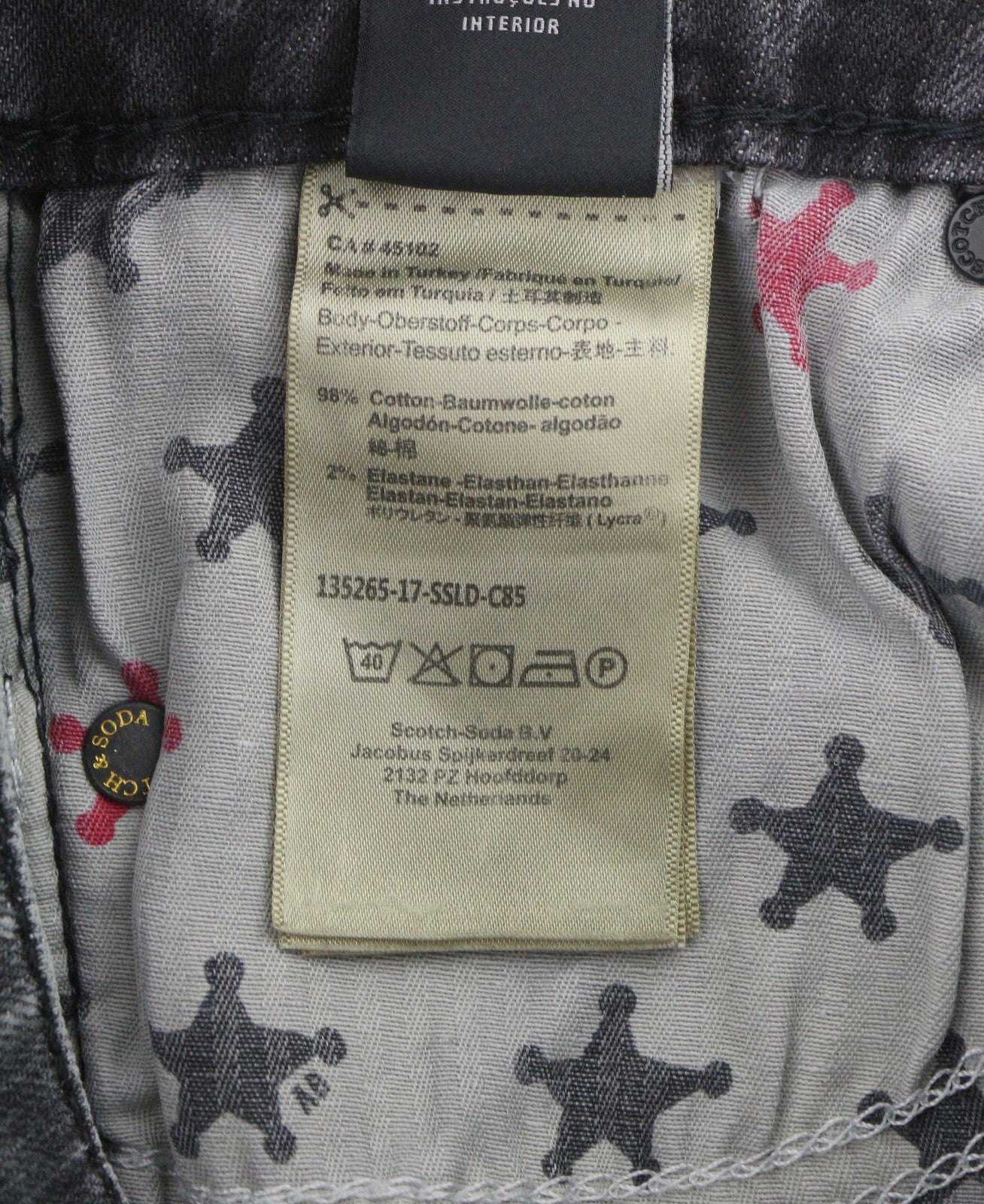 SCOTCH & SODA Supreme Women Jeans W24/L32 Grey Faded Distress Slim Straight Leg