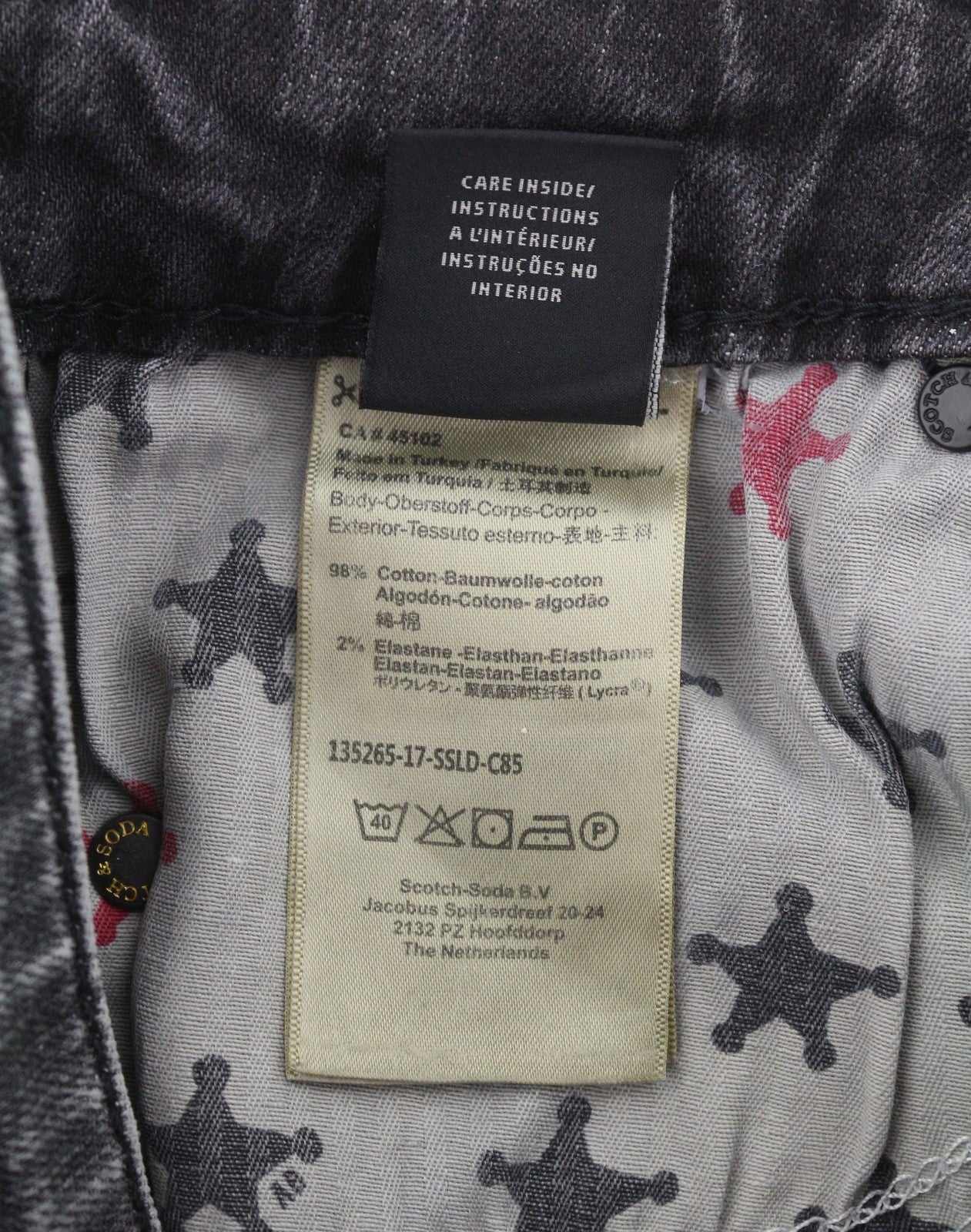 SCOTCH & SODA Supreme Women Jeans W24/L32 Grey Faded Distress Slim Straight Leg