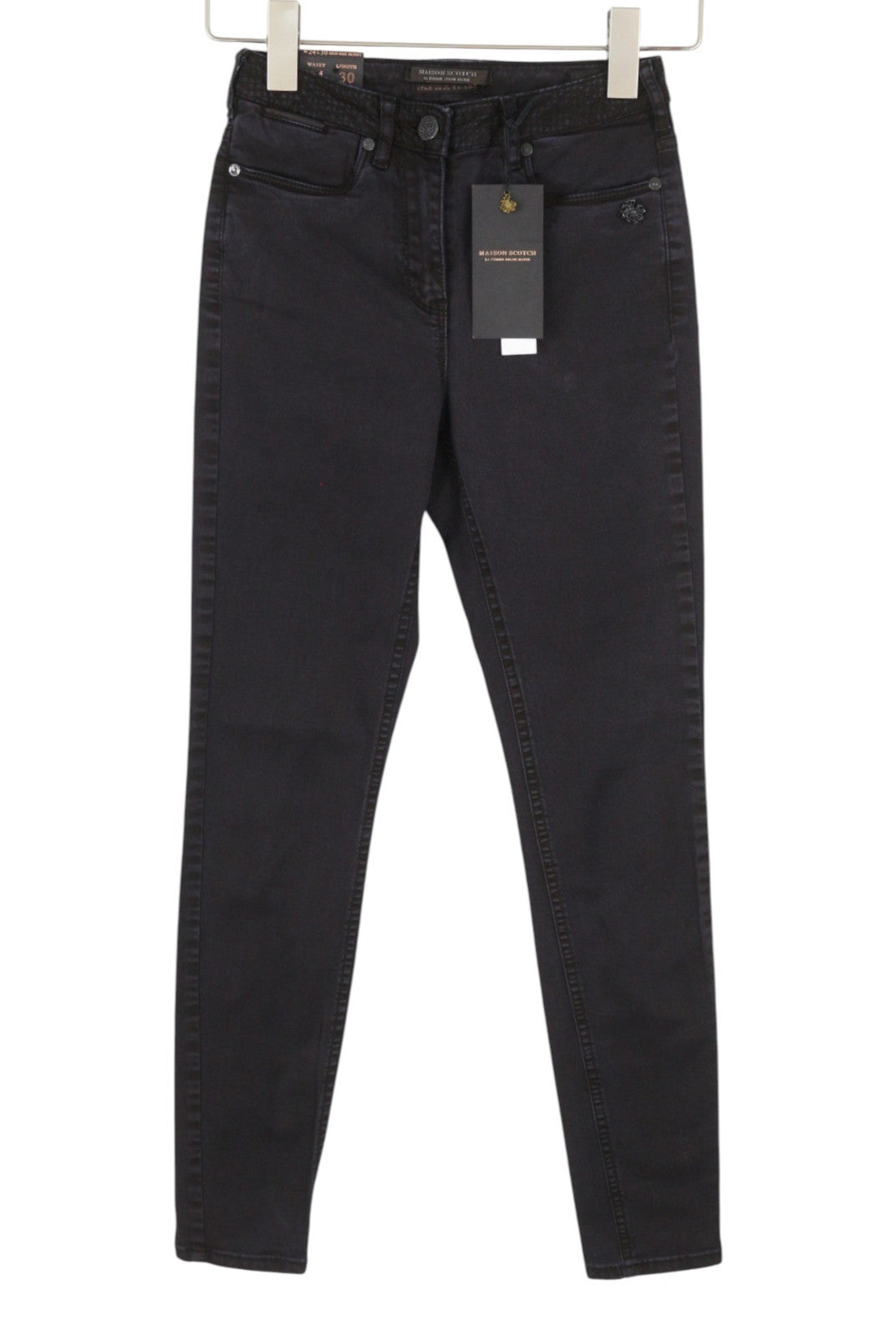 MAISON SCOTCH Haut Women Jeans W24/L32 Black Stretch High Rise Skinny Fit