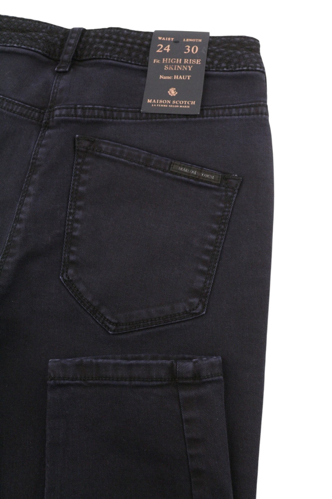 MAISON SCOTCH Haut Women Jeans W24/L32 Black Stretch High Rise Skinny Fit