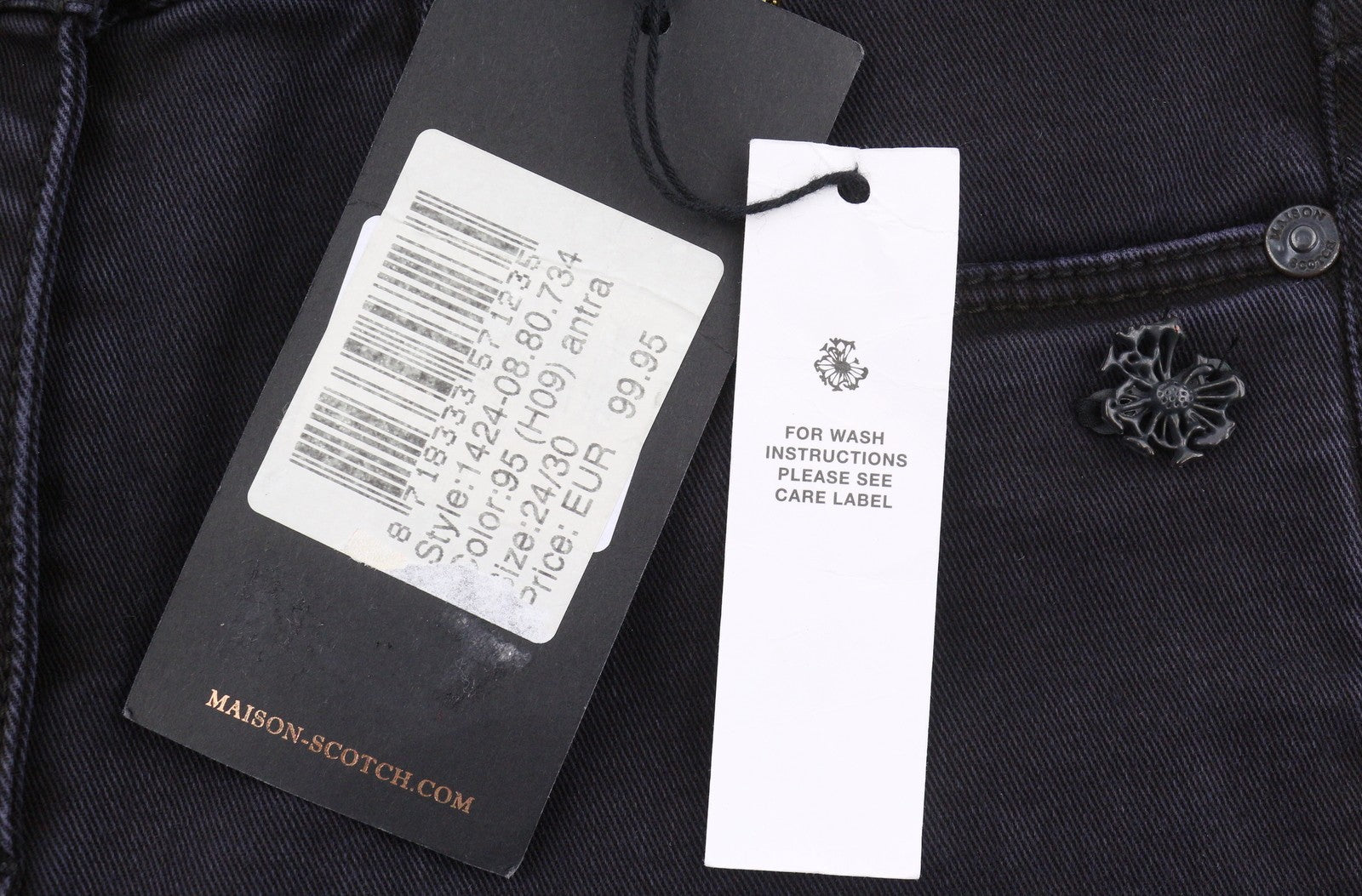 MAISON SCOTCH Haut Women Jeans W24/L32 Black Stretch High Rise Skinny Fit