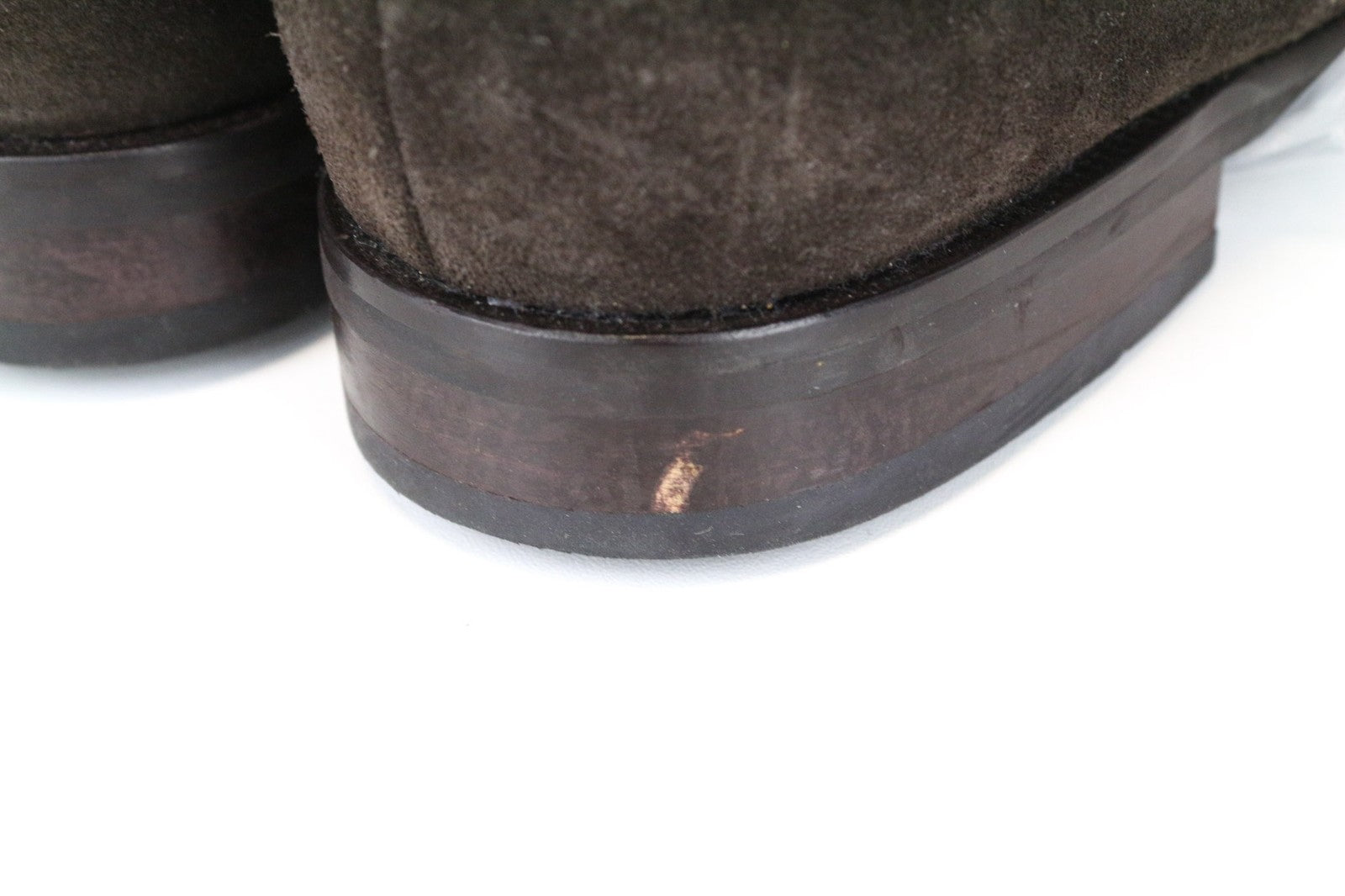 SUITSUPPLY Men Formal Shoes EU43 Dark Brown Suede Leather Double Monk Strap