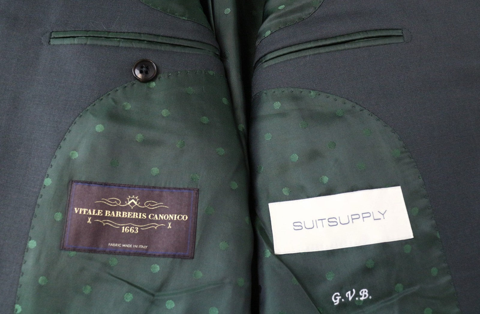 SUITSUPPLY La Spalla Men Suit UK40R Single-Breasted Green Pure Wool 2 Piece