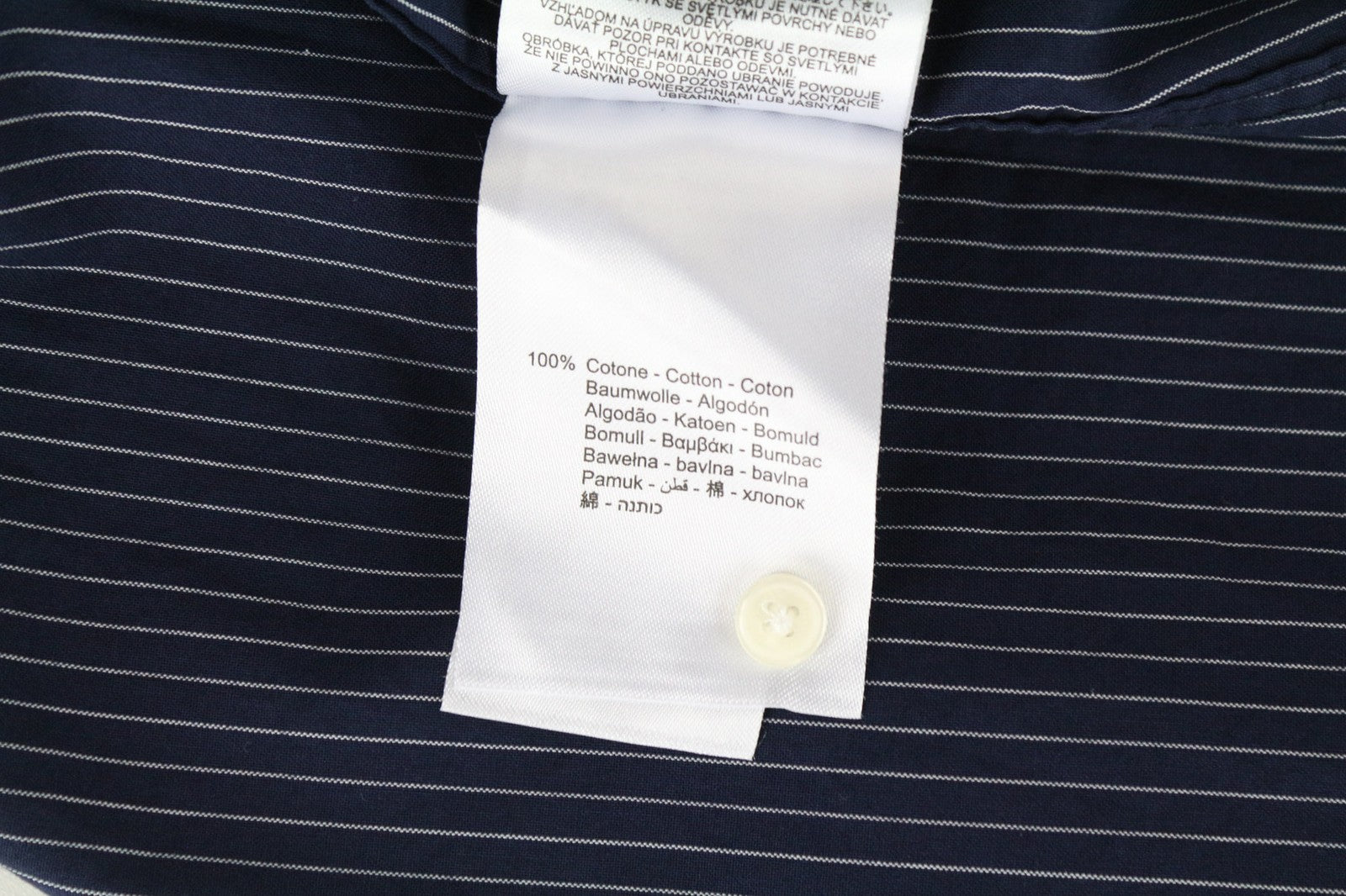 REPLAY Men Shirt S Regular Fit Blue Pure Cotton Striped Long Sleeved Pocketed