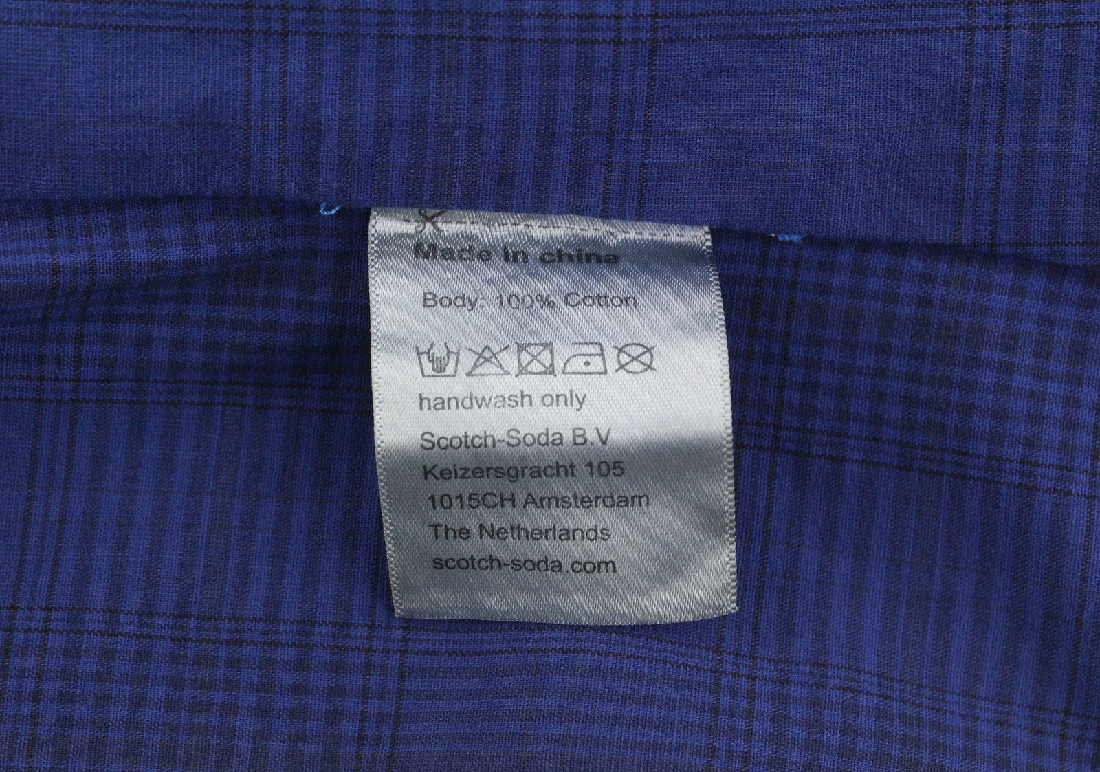SCOTCH & SODA Men Blazer M Blue Plaid Half Lined Notch Lapel Single Breasted