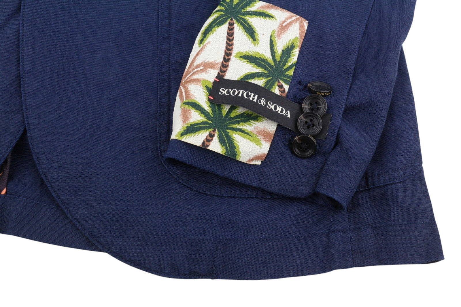 SCOTCH & SODA Men Blazer M Dark Blue Notch Lapel Single Breasted