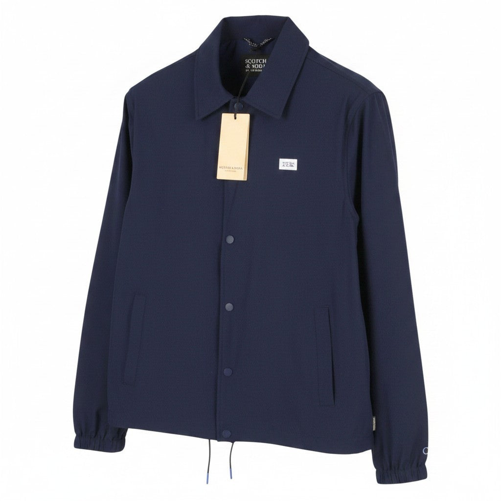 SCOTCH & SODA Men Jacket M Dark Blue Snap Buttons Spread Lightweight