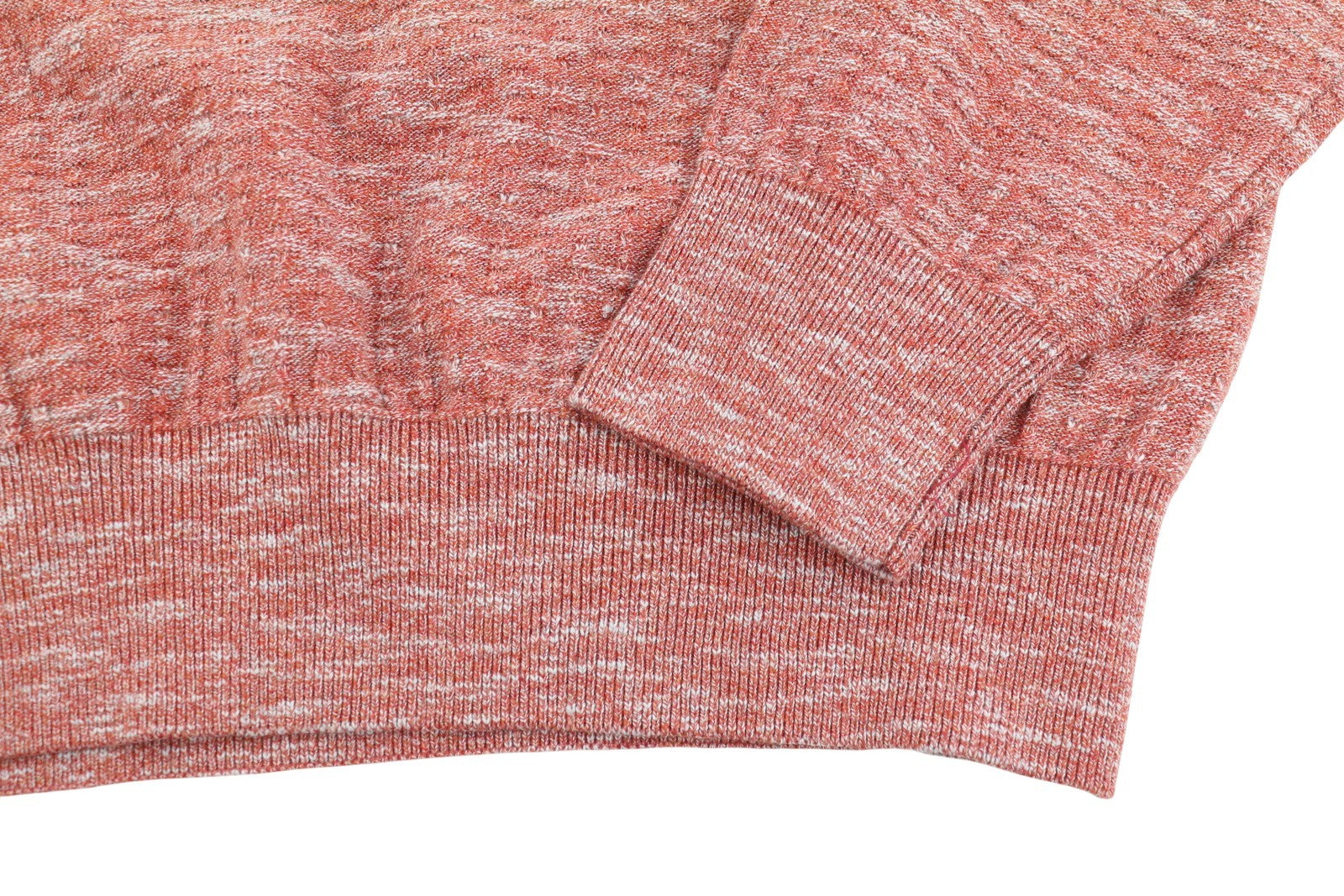 BLUE FIELDS Men Jumper L Red Melange Tight Knit V-Neck Pull On