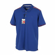 BLUE FIELDS Men Polos L Blue Half Button Collar Short Sleeved