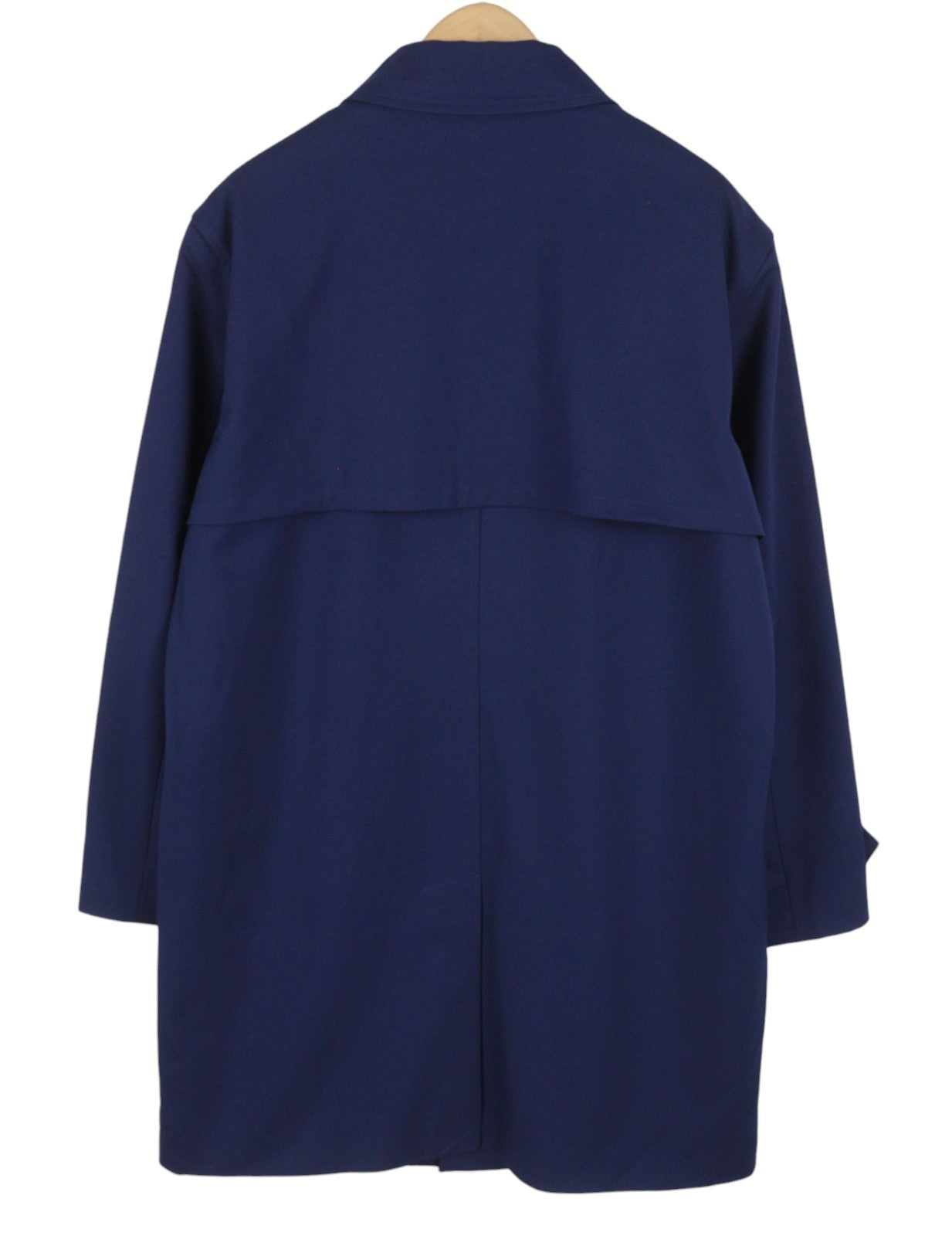 SCOTCH & SODA Men Jacket L Dark Blue Button Up Spread Mid Length Trench Coat