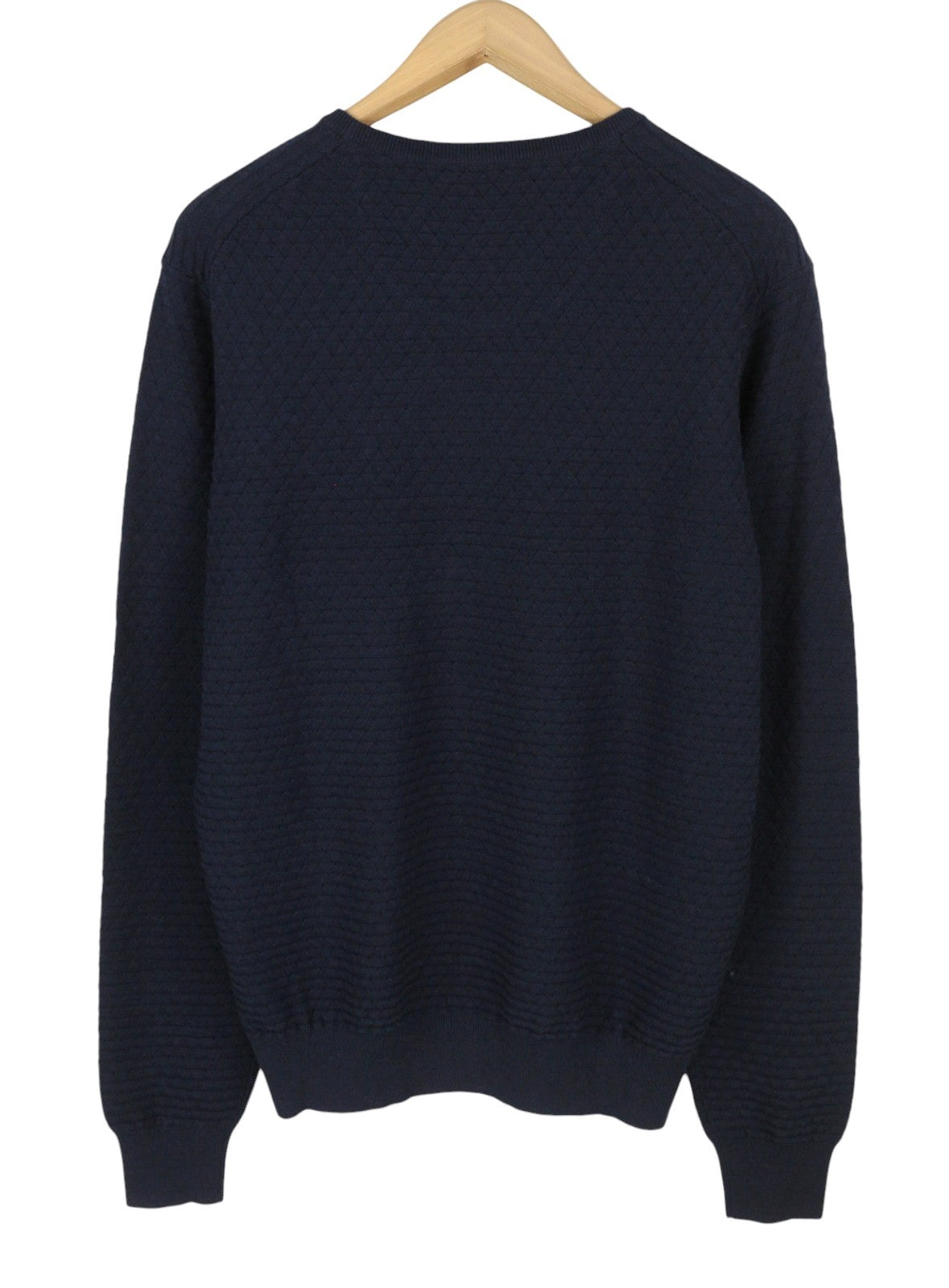 BLUE FIELDS Men Jumper L Dark Blue Crew Neck Tight Knit Pull On