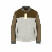 SCOTCH & SODA Men Jacket M Goat Suede Leather Herringbone Padded Bomber