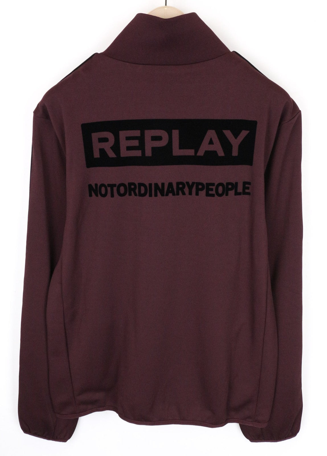 REPLAY Limited Edition Men Sweatshirt XL Burgundy Red Zip Up Long Sleeve Casual