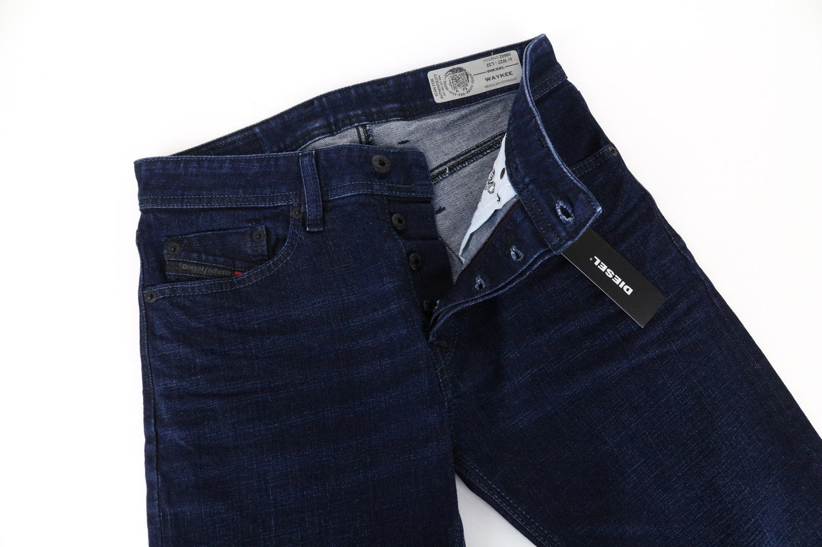 DIESEL Waykee 0860Z Men Jeans W27/L32 Boys Straight Cotton Stretch Dark Blue