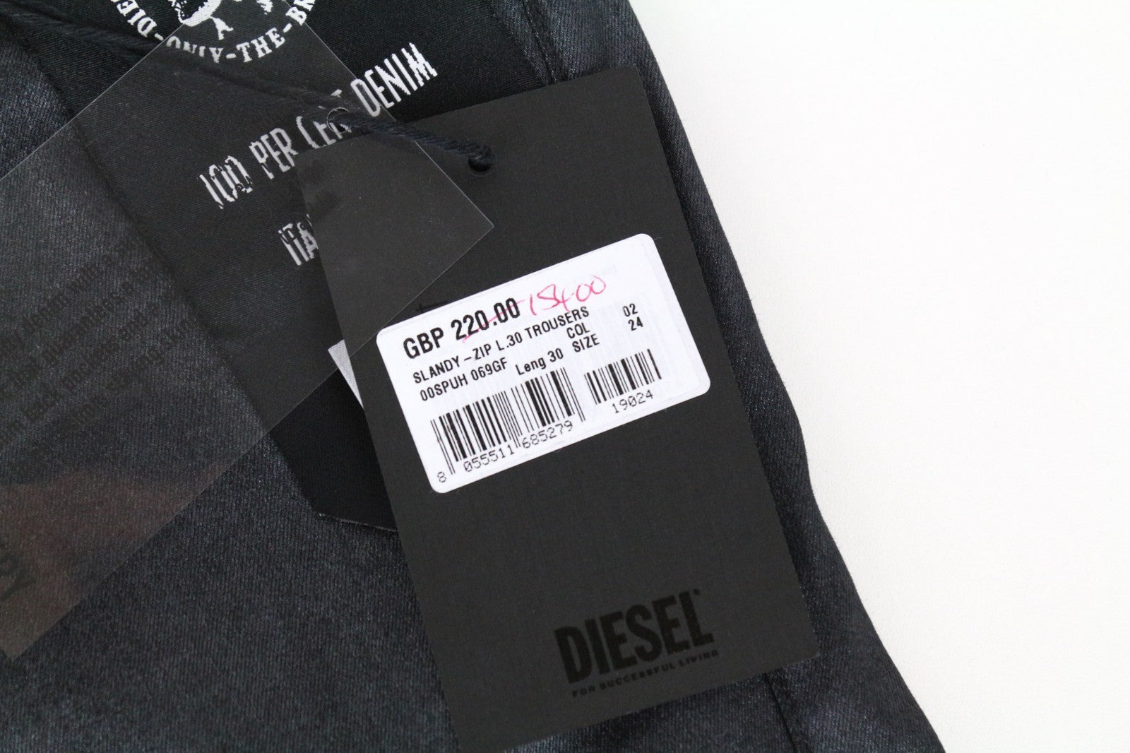 DIESEL Slandy-Zip 069GF Women Jeans W24/L30 Girls Super Skinny Coated Grey