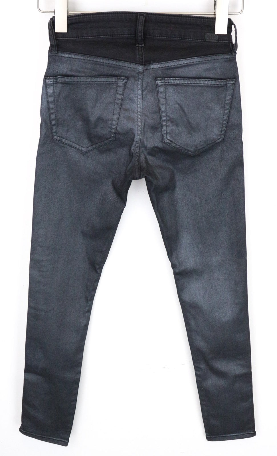 DIESEL Slandy-Zip 069GF Women Jeans W24/L30 Girls Super Skinny Coated Grey