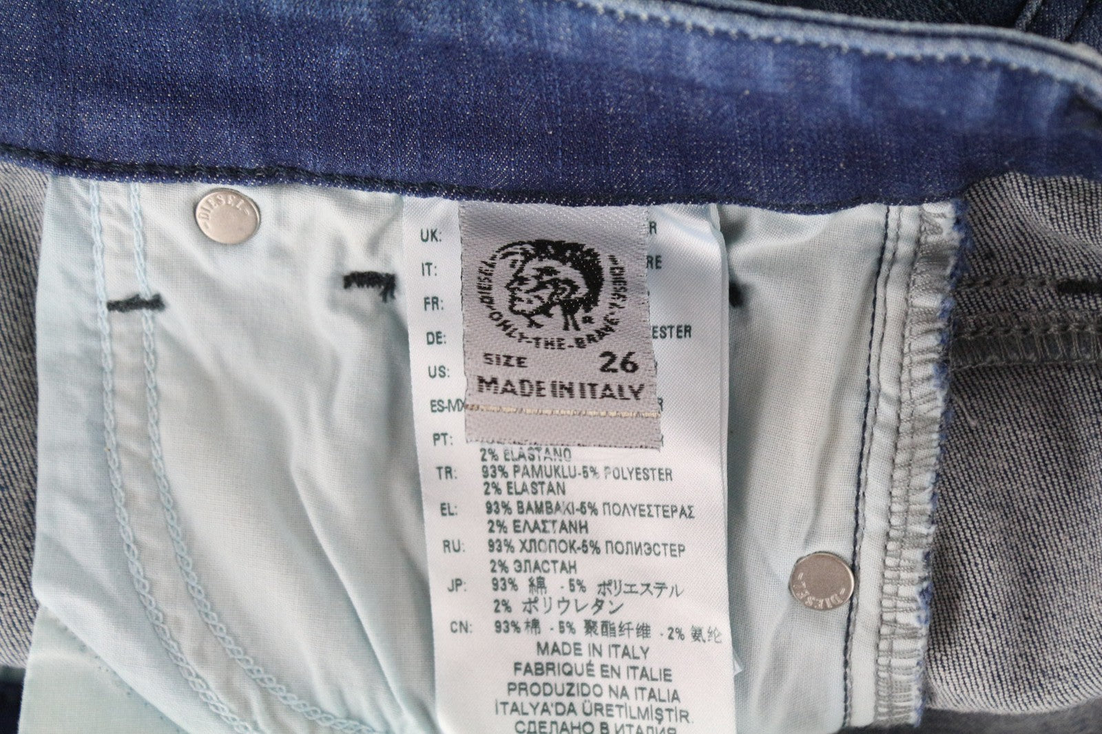 DIESEL Slandy 0090Q Women Jeans W26/L30 Super Slim Skinny Cotton Stretch Blue