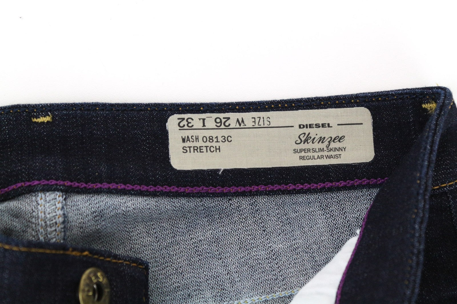 DIESEL Skinzee 0813C Women Jeans W26/L32 Super Slim Skinny Cotton Stretch Blue