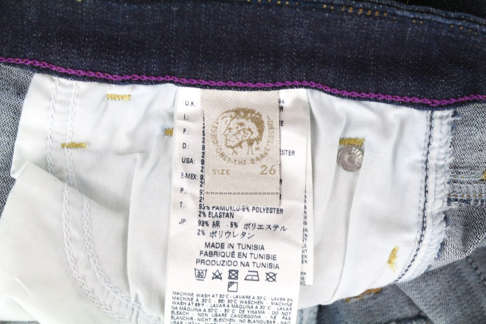 DIESEL Skinzee 0813C Women Jeans W26/L32 Super Slim Skinny Cotton Stretch Blue