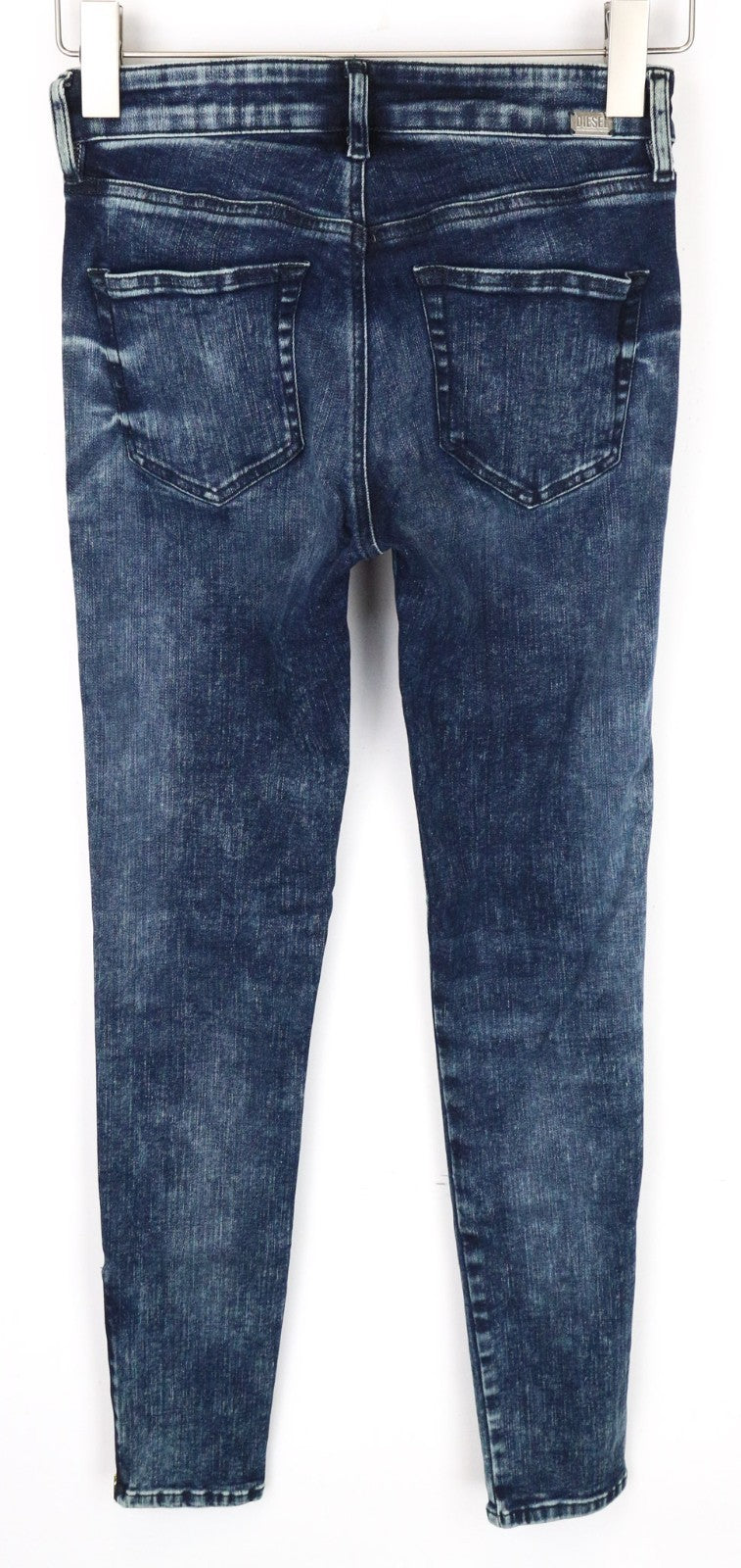 DIESEL Slandy-Zip 069GW Women Jeans W25/L34 Super Skinny Fit Blue Stretch Blue