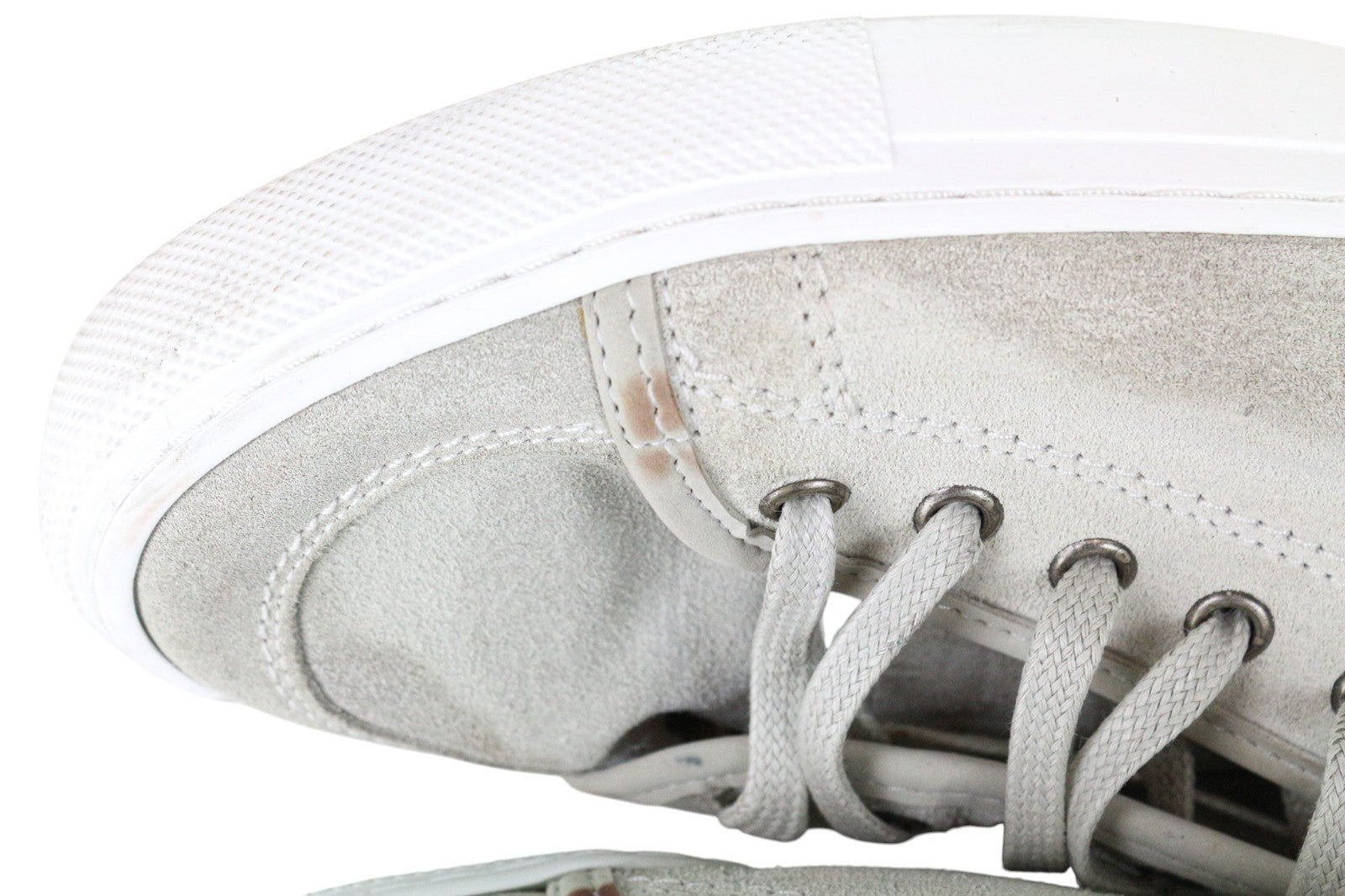 SUITSUPPLY Men Trainers EU41 Grey Beige Laced Suede Low-Top Casual Sneakers