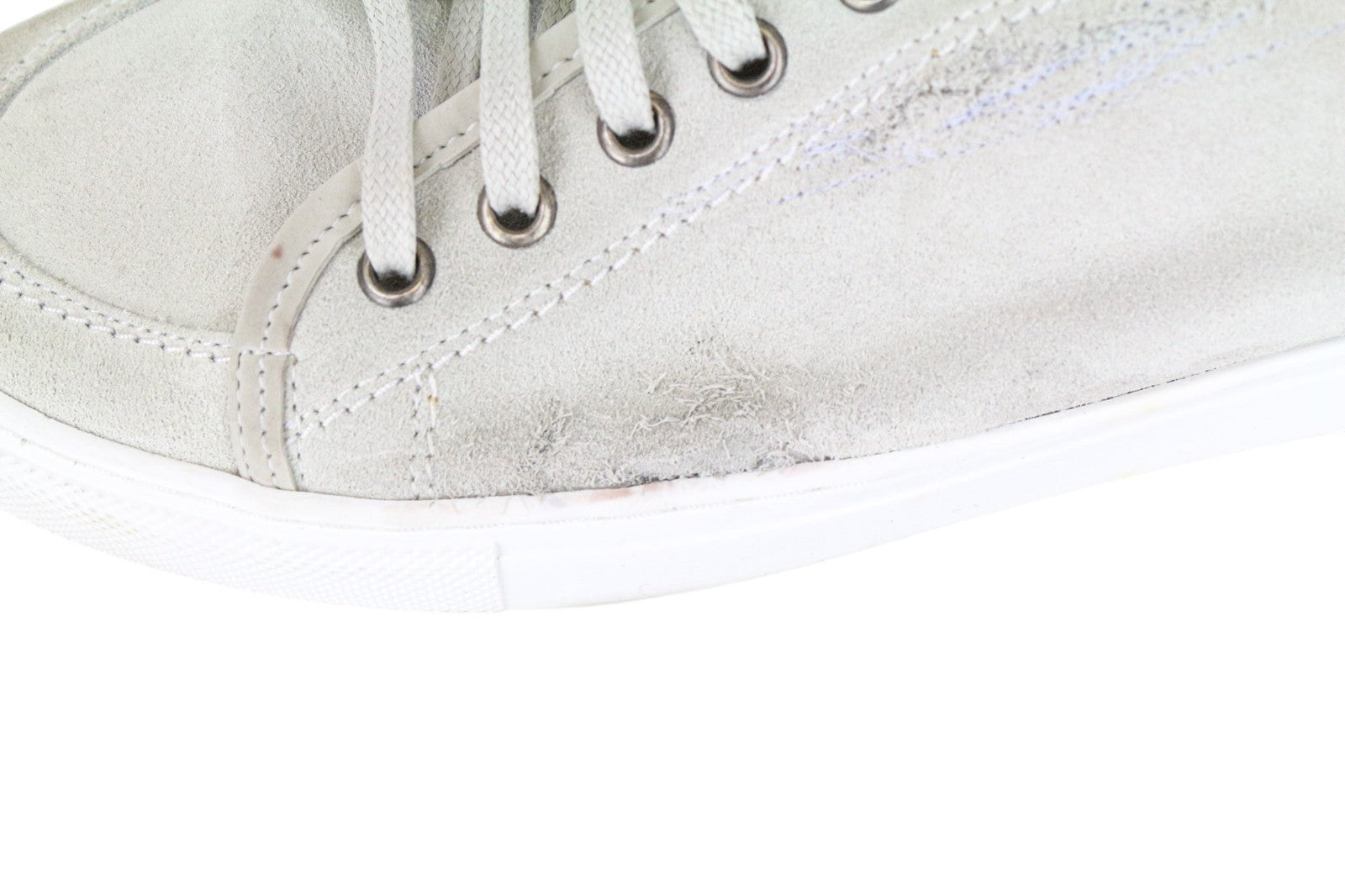SUITSUPPLY Men Trainers EU41 Grey Beige Laced Suede Low-Top Casual Sneakers
